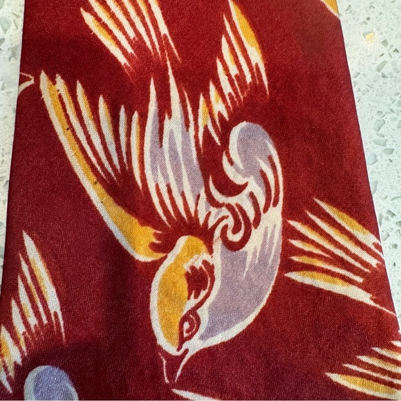 Rare 1930s Hand-Painted Style Bird Tie - Picture 2 of 7